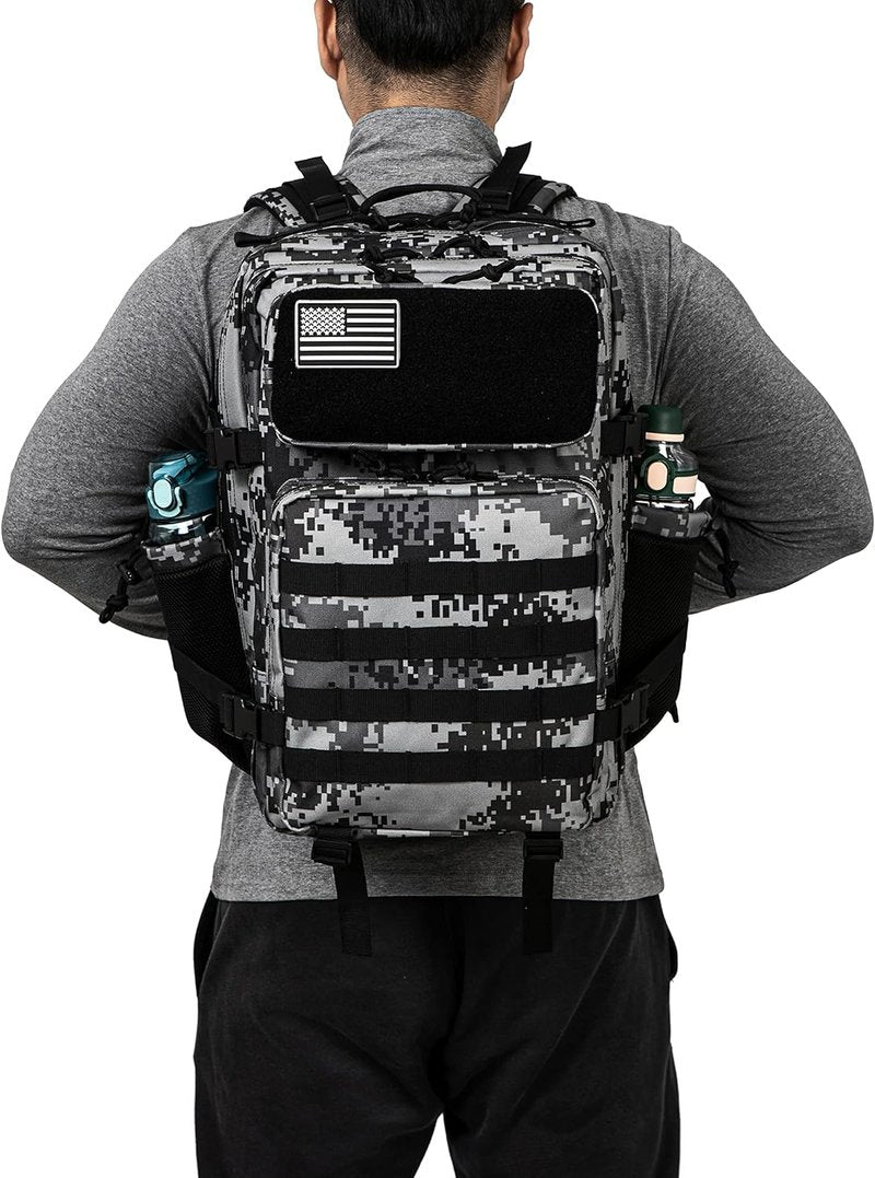 Military Tactical Backpack - 25L/45L Molle Daypack for Men | Hiking Rucksack with Bottle Holder
