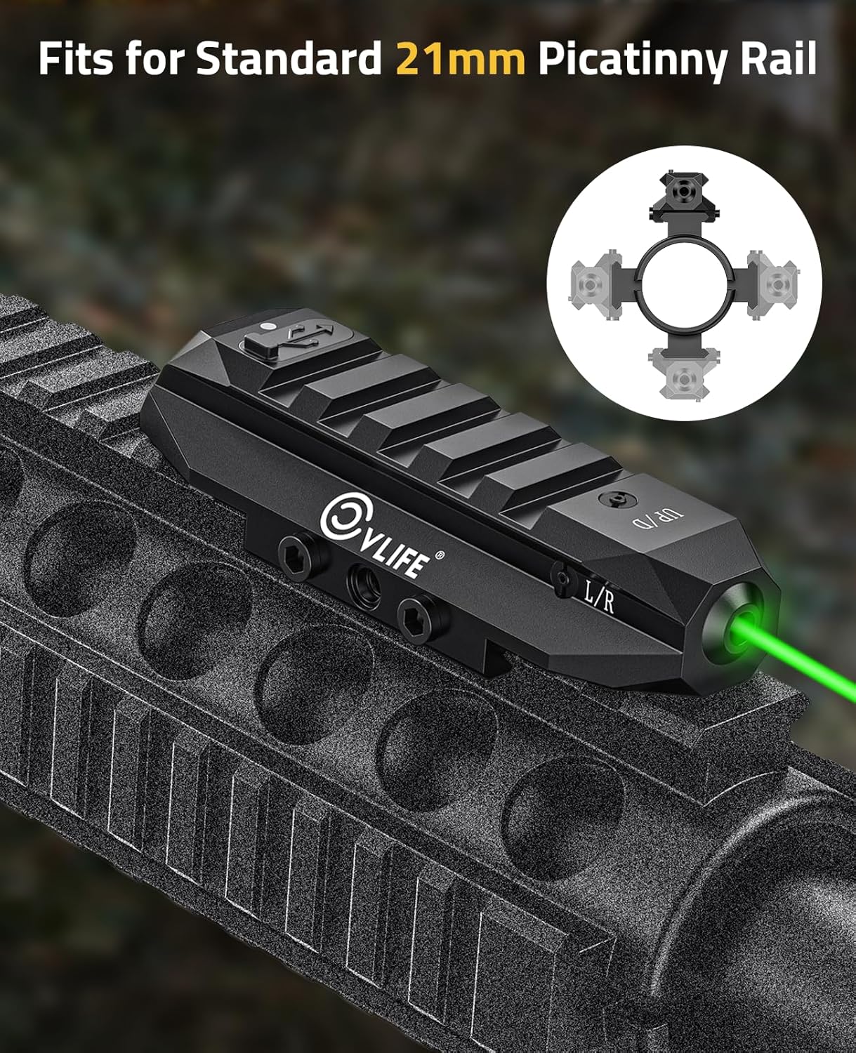 CVLIFE Laser Sight for Rifle - Low Profile Rechargeable Picatinny Laser with Strobe Mode | Precision Targeting