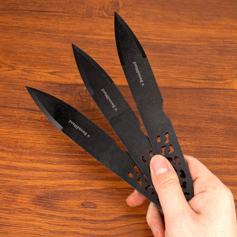 BwondMand Throwing Spikes Set, 9.25 inches Throwing Set 0.236" Thick Stainless Steel Throwing Spikes, 3 Pack Throwing Set with Nylon Sheath for Beginners or an Expert