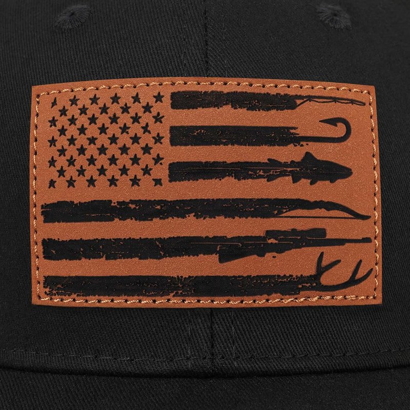 Hunting Fishing Trucker Hat for Men - American Flag Design | Perfect Gift for Dad, Husband, Grandpa