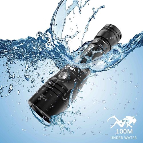 Wurkkos DL20R Dive Lights Scuba Diving Flashlight,3200Lumen Dive Light Built-in USB-C Port Snorkeling Light 90CRI 5300K IPX8 Waterproof Flashlight,Professional Underwater Flashlight for Depth Cave