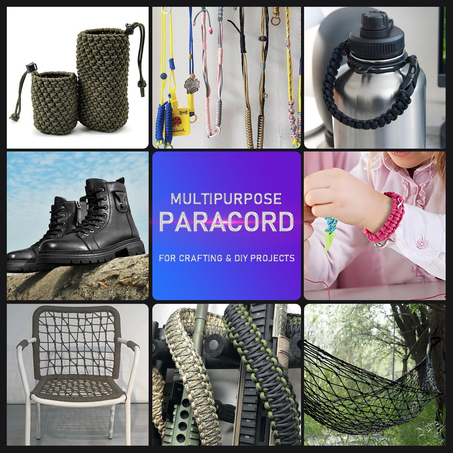 Paracordland-750LB Paracord Rope-100ft/500ft/1000ft- 9 Strand Parachute Spool Cord Heavy Duty String Ideal for Survival Gear Bracelet Camping Hikig Fishing-Army Green-1000FT