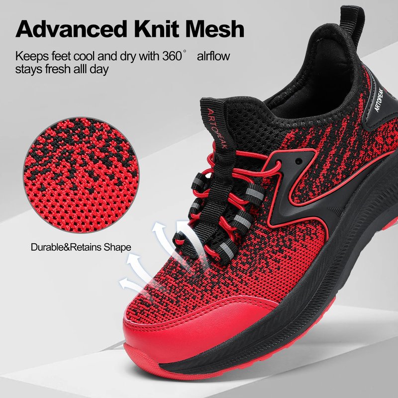 ARTOPEAK Wide Toe Box Kids Slip-On Sneakers with Arch Support Lightweight Orthopedic Athletic Tennis Shoes for Youth Big Boys Cushioned Running,Walking & Flat Feet Black/Red Size 6