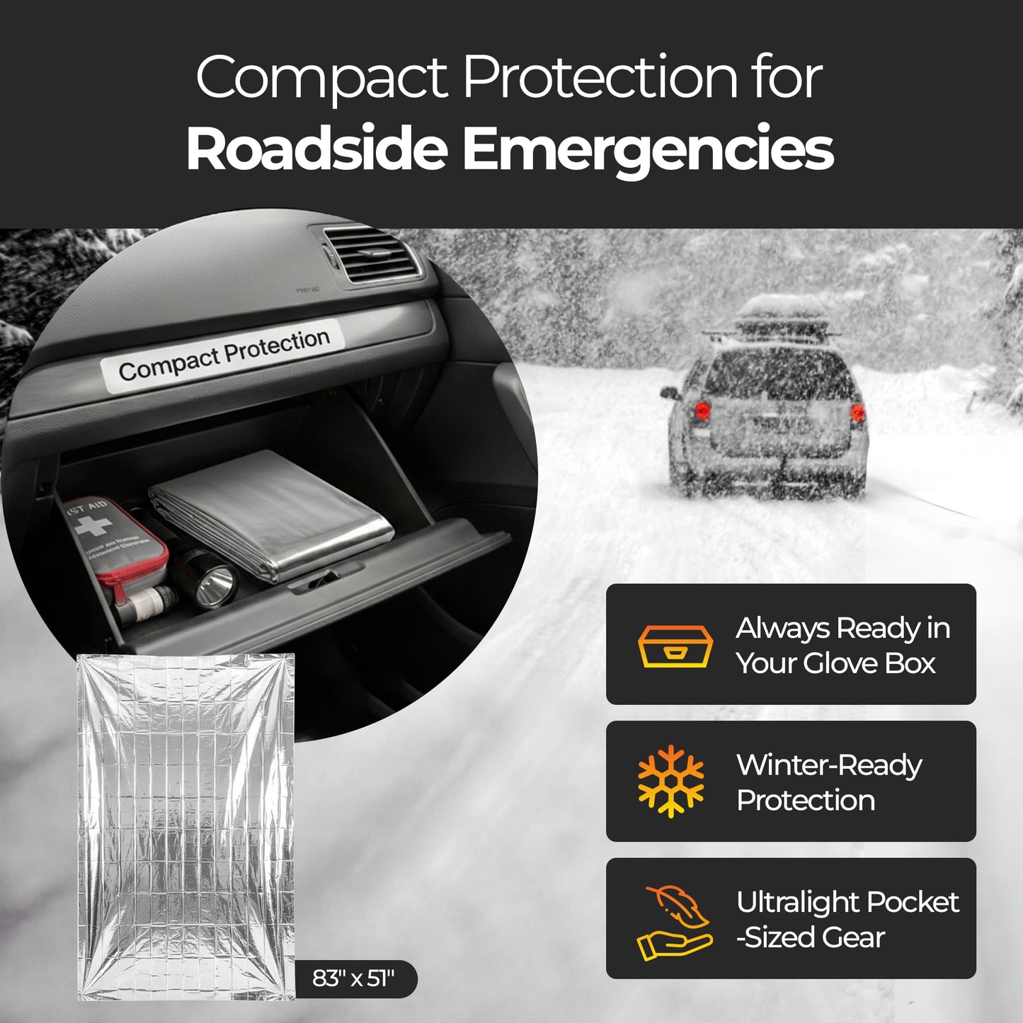 Sierra Madre Emergency Mylar Thermal Space Blanket for Survival – Waterproof Safety Shelter Retains 90% Body Heat – Ultralight & Compact Gear for Camping, First Aid & Prepper Supplies (Pack of 1)