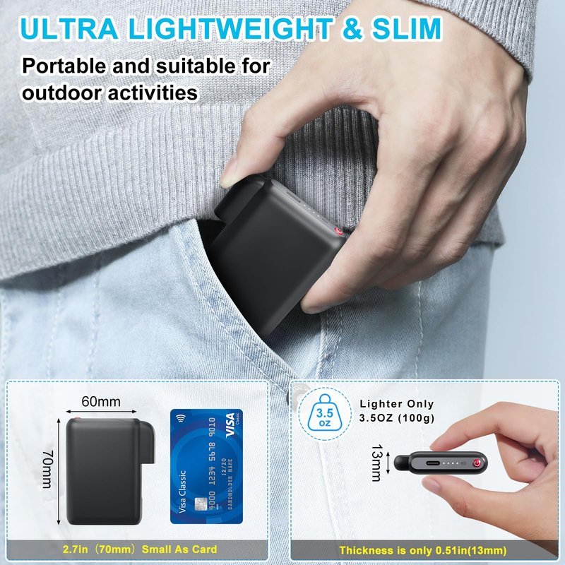 RTDEP 1 Pair Rechargeable Lithium Polymer Battery, 7.4V Replacement Batteries for Heated Socks, Heated Gloves Battery Pack, Heat Slippers Extended Batteries