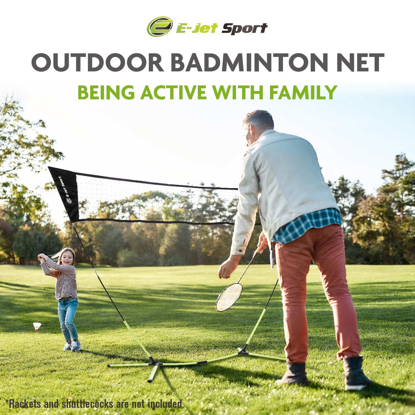 Badminton Net, Portable & Instant Setup (Tool Free Assembly) - Backyard Fun, Beach Park Picnic Outdoor Games
