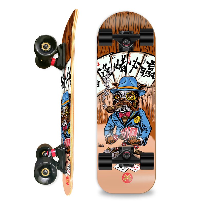 LOSENKA Pet Skateboard Complete Designed for Dogs and Pets (French Bulldog)