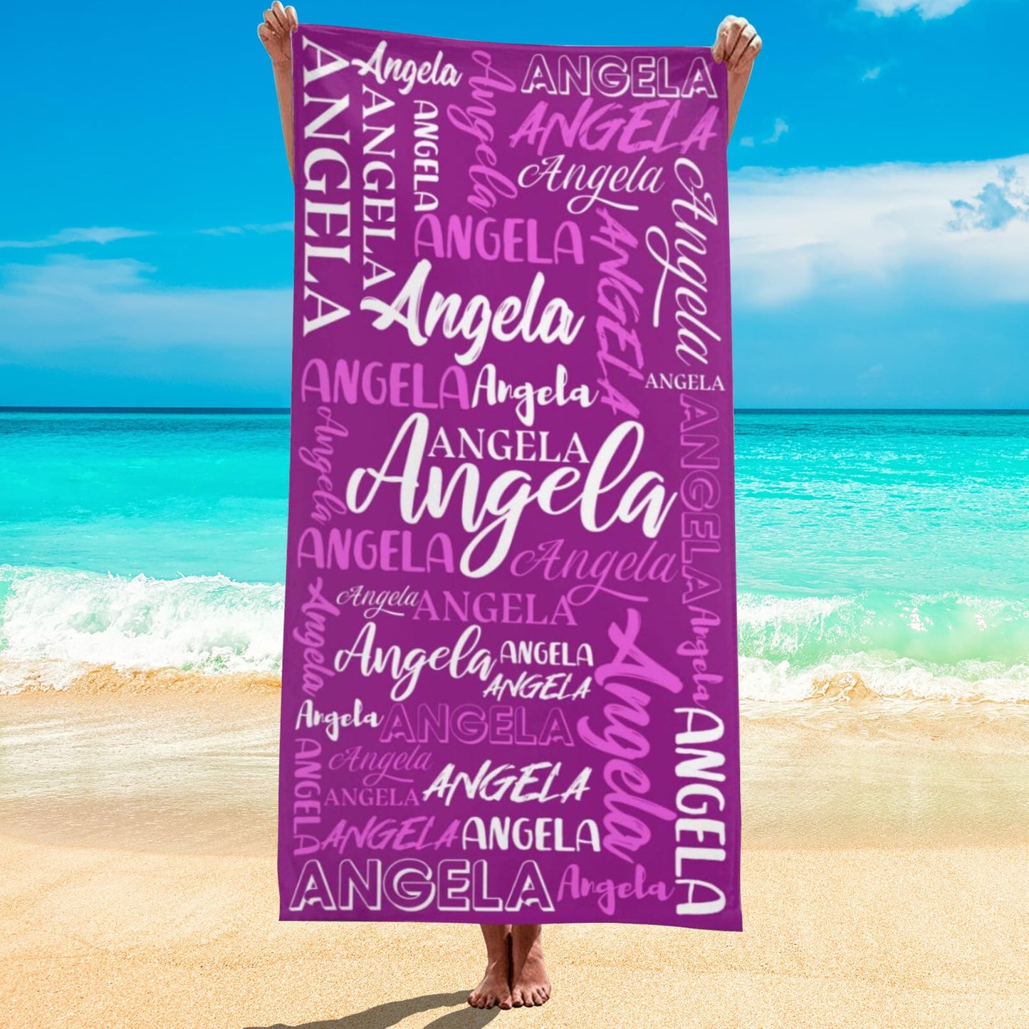 Esmtuaij Personalized Beach Towels for Kids and Adults, Custom Beach Towels with Name, Custom Quick-Drying Travel & Pool & Beach Towels,Customized Gifts for Women & Men & Children