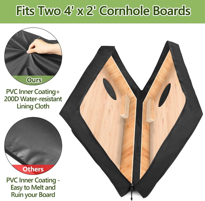 Regulation Size Cornhole Carrying Case - Durable Bag with Padded Shoulder Strap & Front Sandbag Pockets | Fits Standard Boards