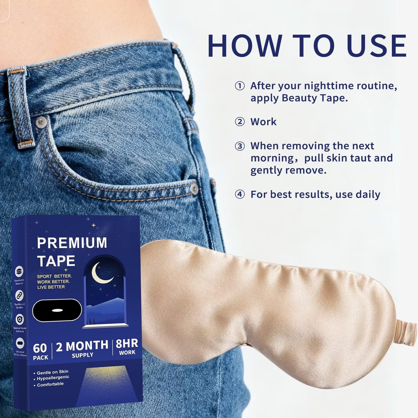 Athletic Elastic Tape 60 Pack, Simple & Practical, Easy to Use N5