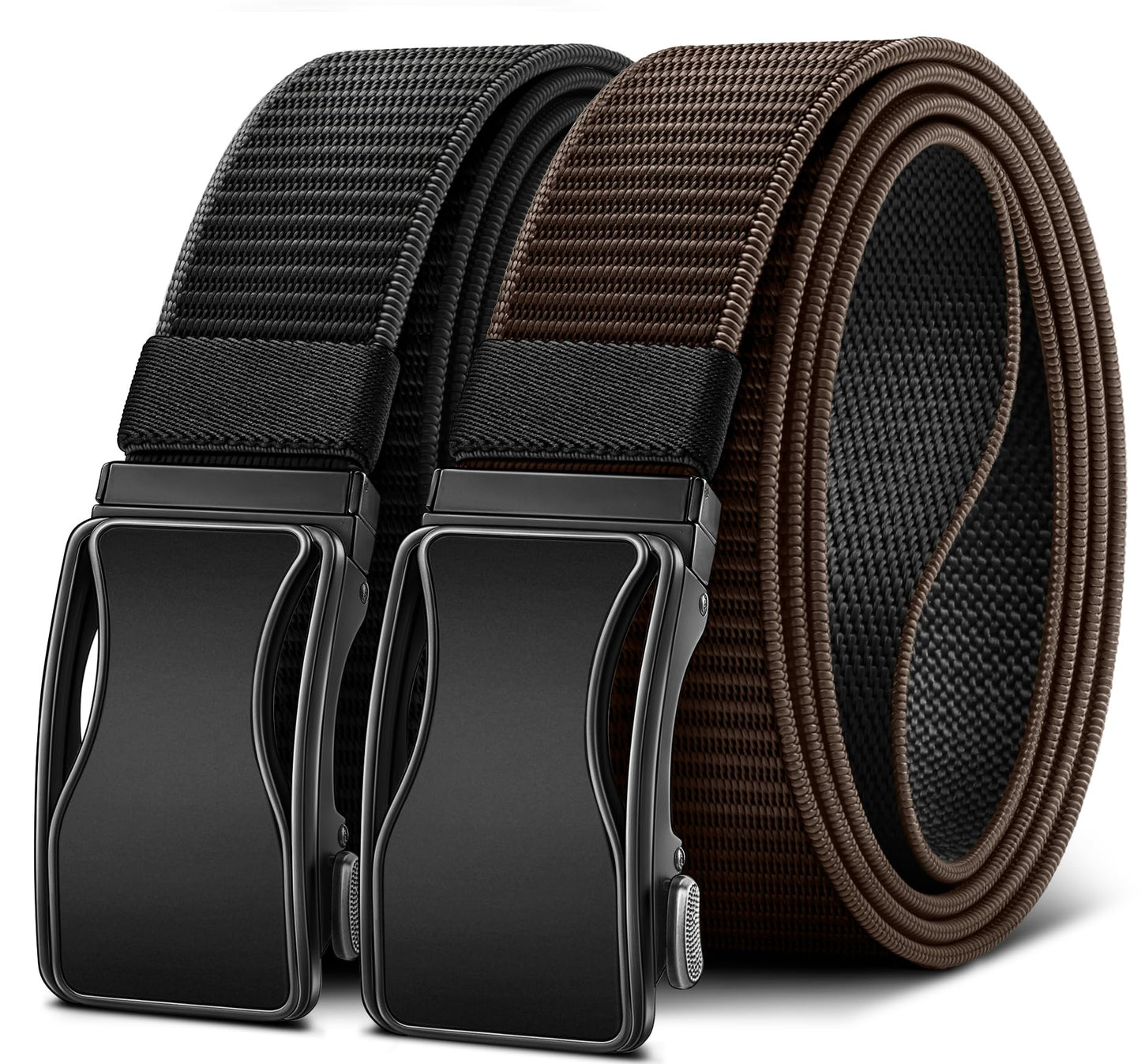 BULLIANT Men Reversible Ratchet Web Belt Trimmable 1 3/8"-2 IN 1-Gift Boxed