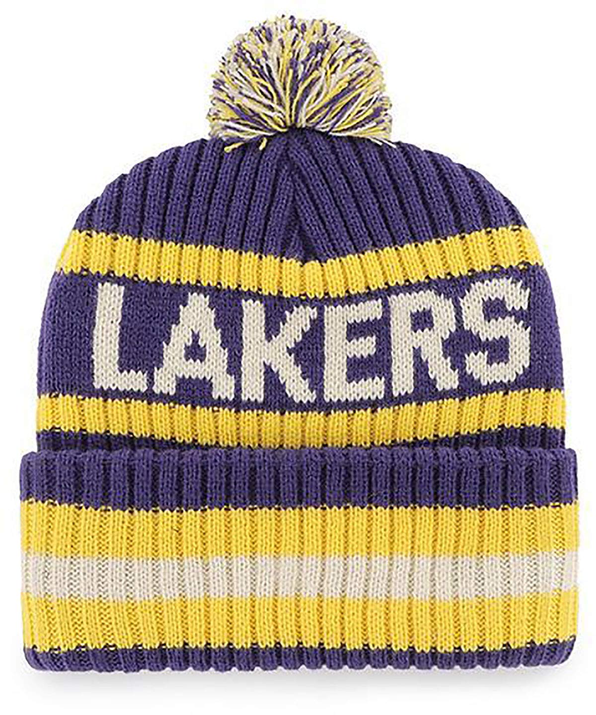 '47 Los Angeles Lakers Bering Cuff Knit Purple and Gold Beanie