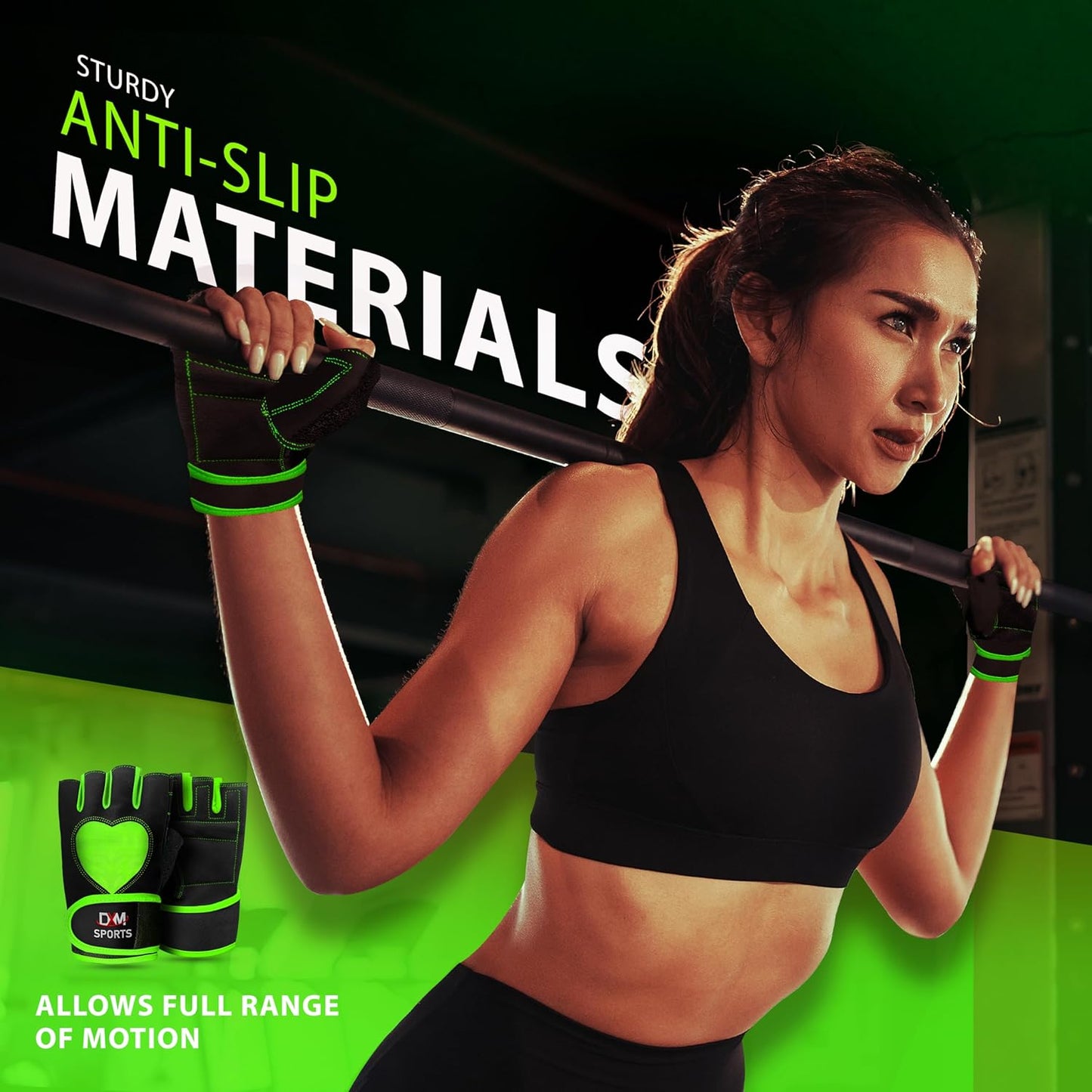 **Workout Gloves for Women - DXM SPORTS Weight Lifting Gloves with Wrist Support | Ideal for Gym, Cycling & Training**
