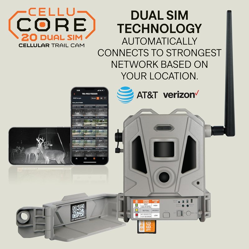 Bushnell CelluCORE 20 Trail Camera - 20MP Images, 1080p HD Video, No Glow Night Vision | Slate Green