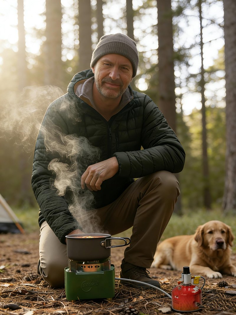 Indwell Infrared Propane Camping Stove - CSA Certified Portable Gas Stove with 23inch Extended Hose & Piezo Ignition, Windproof Single Burner for Backpacking, Hiking, Fishing & Emergency Preparedness