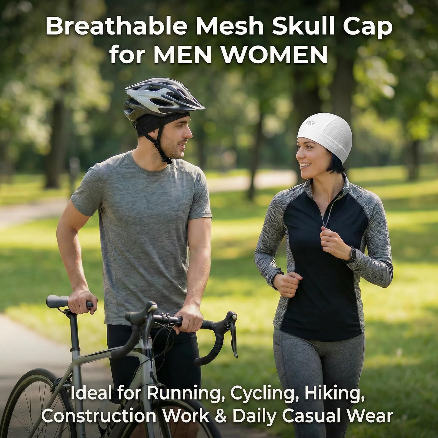 2-Pack Cooling Skull Cap Breathable Mesh Helmet Liner Motorcycle Cycling