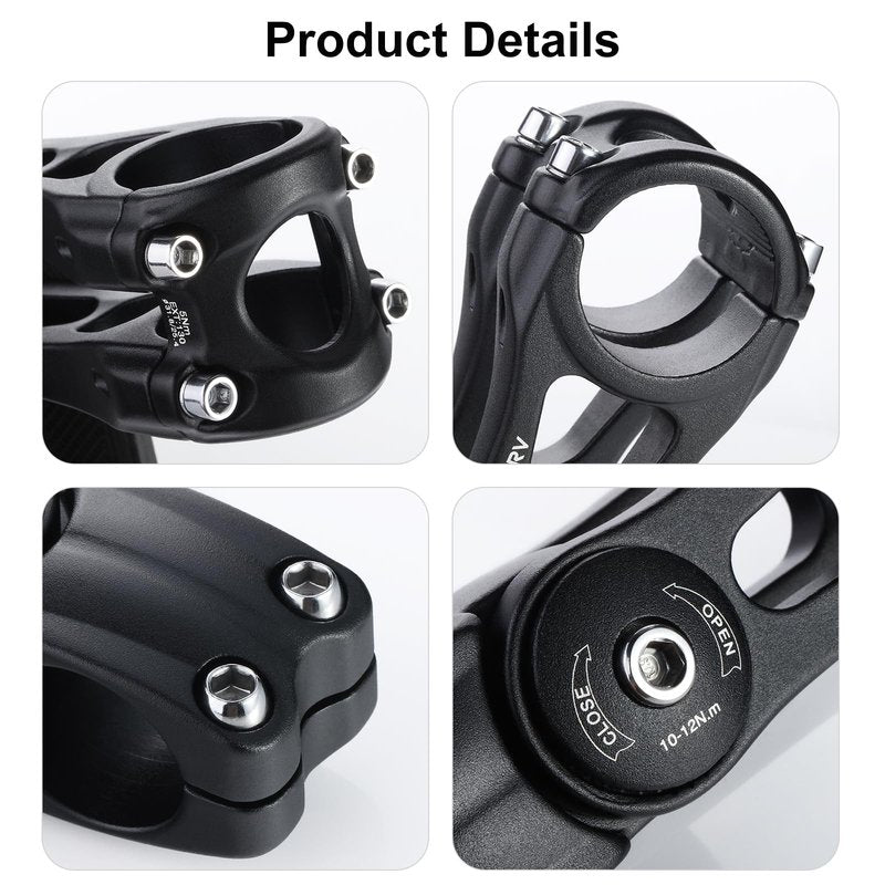 KREMORV Bike Stem Universal 25.4mm and 31.8mm Adjustable Bicycle Stem Riser MTB Stem for Mountain Bike Road Bike BMX Length 110mm 130mm