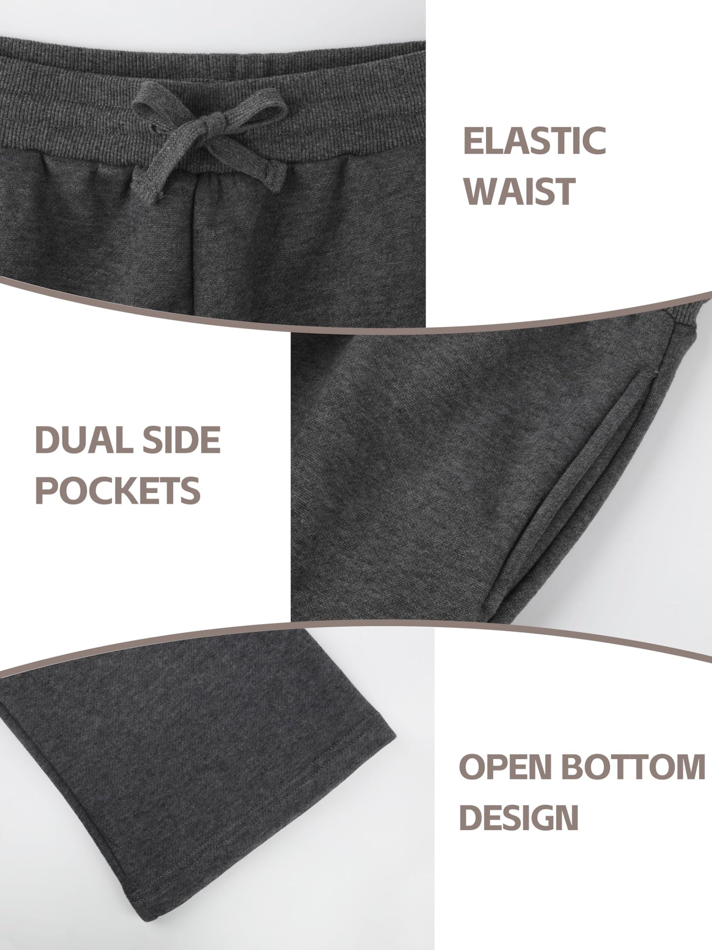 Aocku 4 Pack Boys Sweatpants Fleece Cotton Boys Joggers Athletic Open Bottom Sweat Pants with Pocket and Drawstring Set B M
