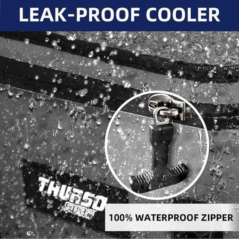 THURSO SURF Soft Cooler 24 Can Portable Ice Cooler Bag — 48 hr Insulation Leakproof & Airtight Waterproof Zipper Floating Beach Cooler for Travel Camping Kayak Paddleboard (Navy)