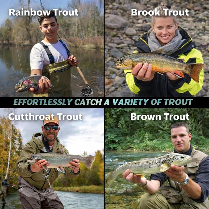 Fly Fishing Flies Kit - 28/48/60/88pcs Dry/Wet/Nymph/Streamer | Waterproof Box for Trout & Bass