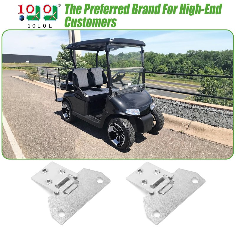 10L0L Golf Cart Seat Bottom Hinge Plate for EZGO RXV 2008-up Gas & Electric, 2 Set, OEM# 71610-G01, 602558