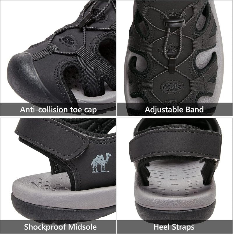 Men's Hiking Sandals - Closed Toe Waterproof Outdoor Beach Shoes | Sport Fisherman Design