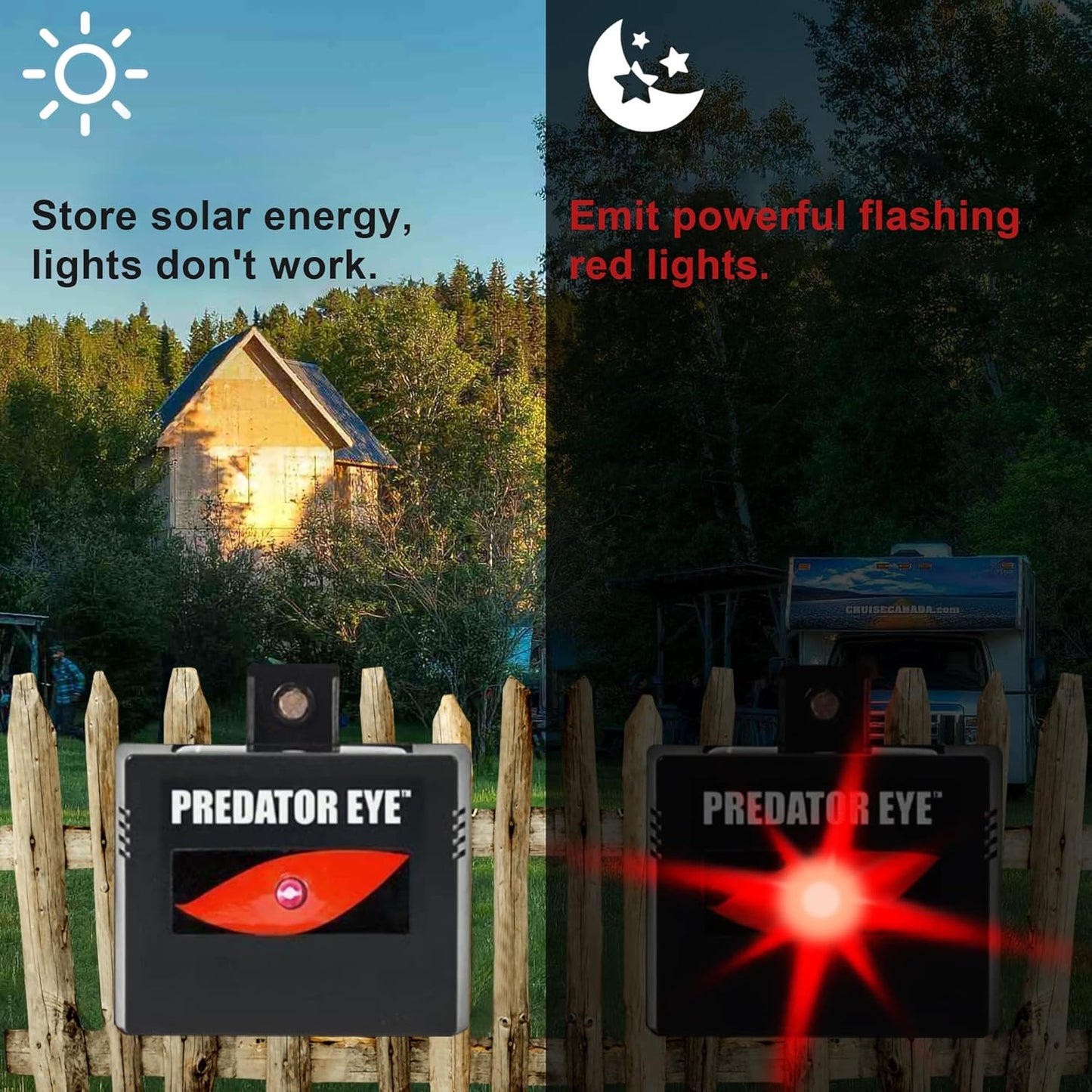ASPECTEK Predator Eye Solar Animal Deterrent - 2 Pack Flashing Red Light Repeller for Coyotes, Deer, Raccoons | Outdoor Pest Control for Garden & Farm