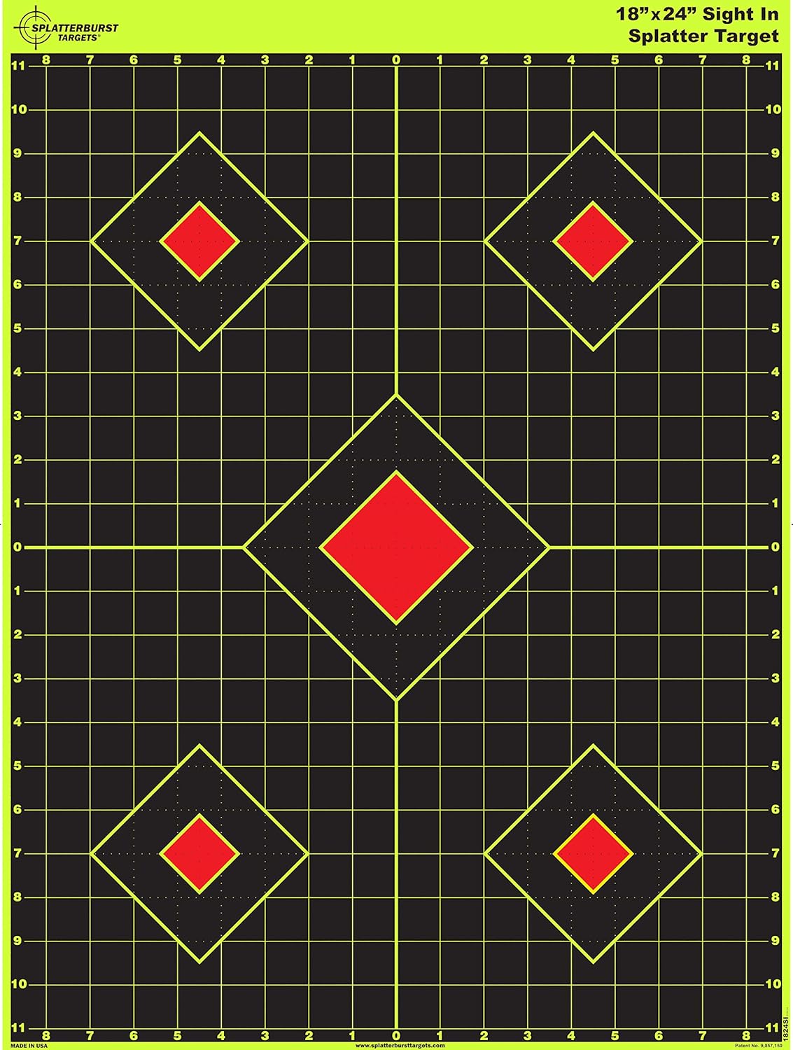 Splatterburst Targets - 18x24 Inch Fluorescent Yellow Shooting Targets for Easy Shot Visibility | Made in USA