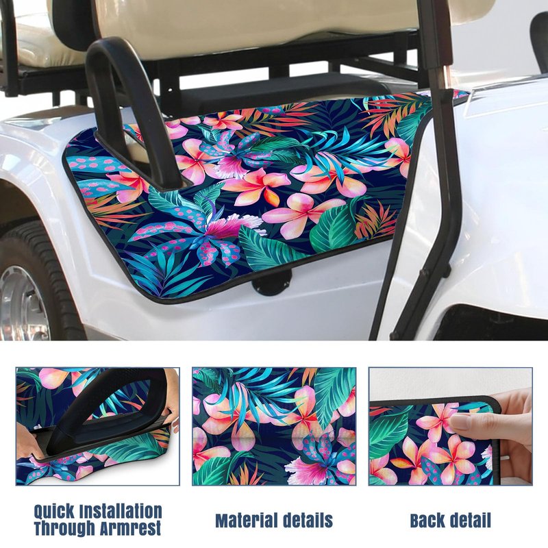 Golf Cart Seat Covers,Pink Floral Print Golf Cart Seat Towel Blanket, 100% Microfiber, Soft and Comfortable,Universal Club Car, and More 2-Seat Golf Carts, Stylish Golf Cart Accessory, 50''x31''