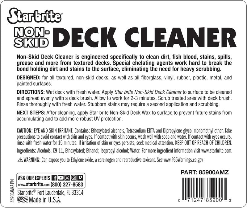 STAR BRITE Non-Skid Deck Cleaner - Ultimate Boat Deck Wash for Fiberglass, Vinyl & Metal Surfaces | Protects Against Stains & UV