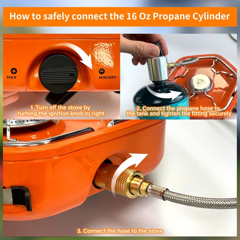 Cofiyard 1-Burner Propane Stove Portable Camping Stove with Carry Strap, Backpacking Camp Stove for Outdoor Cooking, Flick-Style Ignition, 8600 BTUs Gas Stove for Camping BBQ& More (Terracotta)