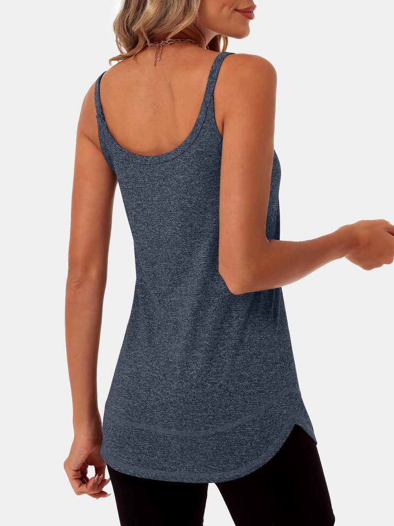 ANRABESS Workout Tank Tops for Women Spaghetti Strap Camisole Shirts Summer 2026 Loose Fit Athletic Running Yoga Gym Clothes Navy Blue L
