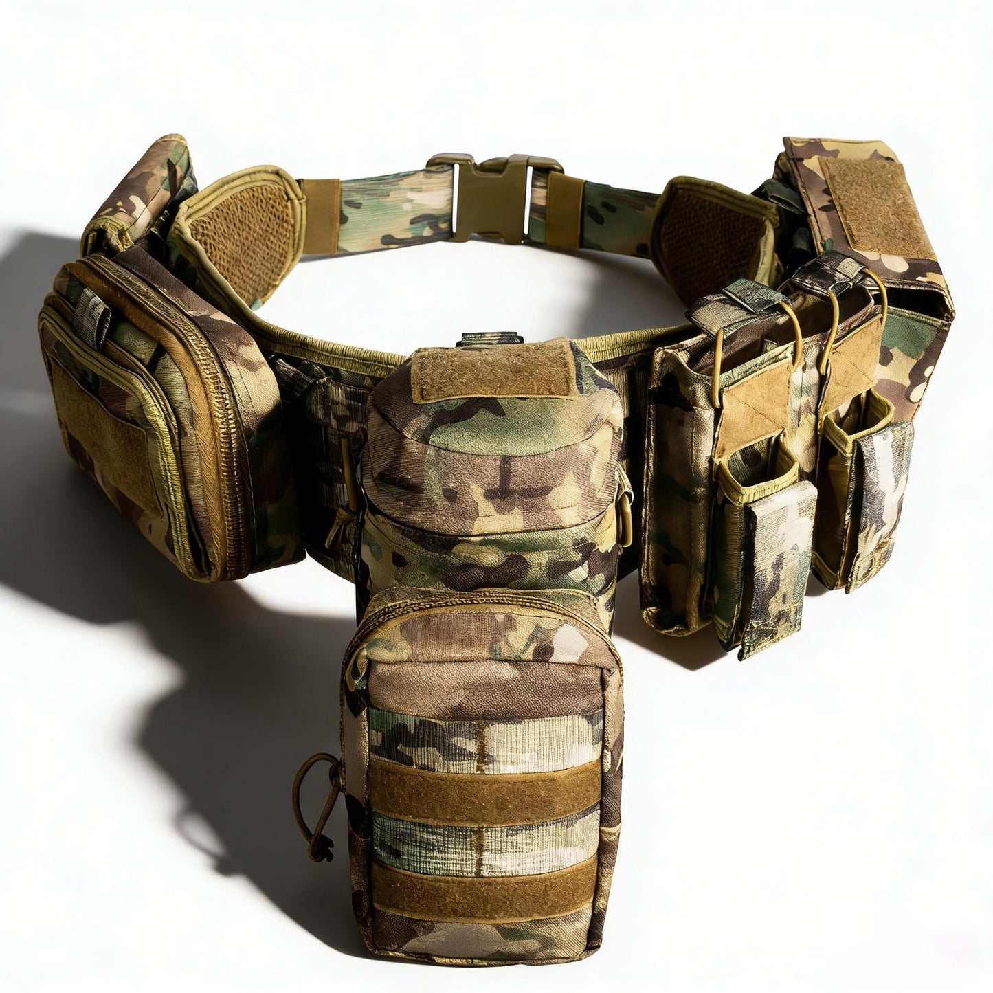 YAKEDA Tactical Battle Belt-Airsoft Belt Duty Belts Law Enforcement Utility Belt Police Belt Set 5 PCS (CP)