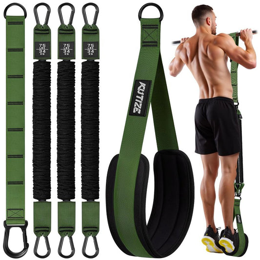 KUTIZE Pull Up Assistance Bands, 3 Adjustable Heavy Duty Pull Up Assist System with Comfortable Foot Strap, Professional Pull Up Bar Bands for Beginners & Muscle Training, Home Gym Workout Equipment