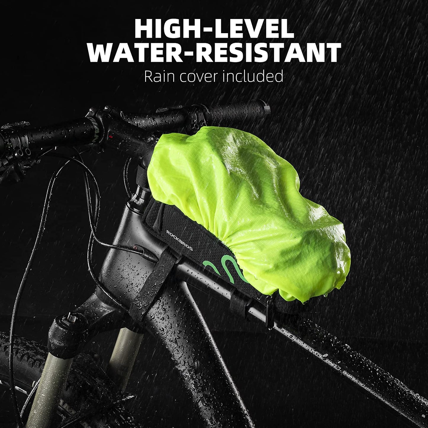 ROCKBROS Bicycle Phone Holder with Side Bags (Up to 2L) Bike Frame Bag Bike Phone Mount Bag Bike Top Tube Bag for Cycling Mountain Road Bike Pouch Accessories Storage Bag