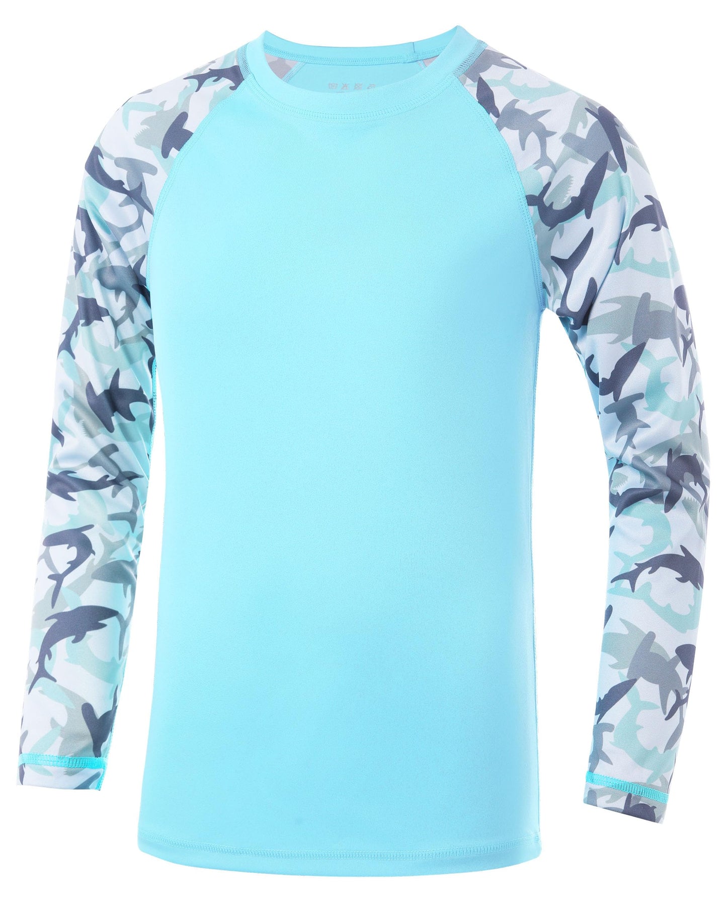 DRONIRING Boys UPF 50+ Long Sleeve Rash Guard, UV Sun Protection Swim Shirt