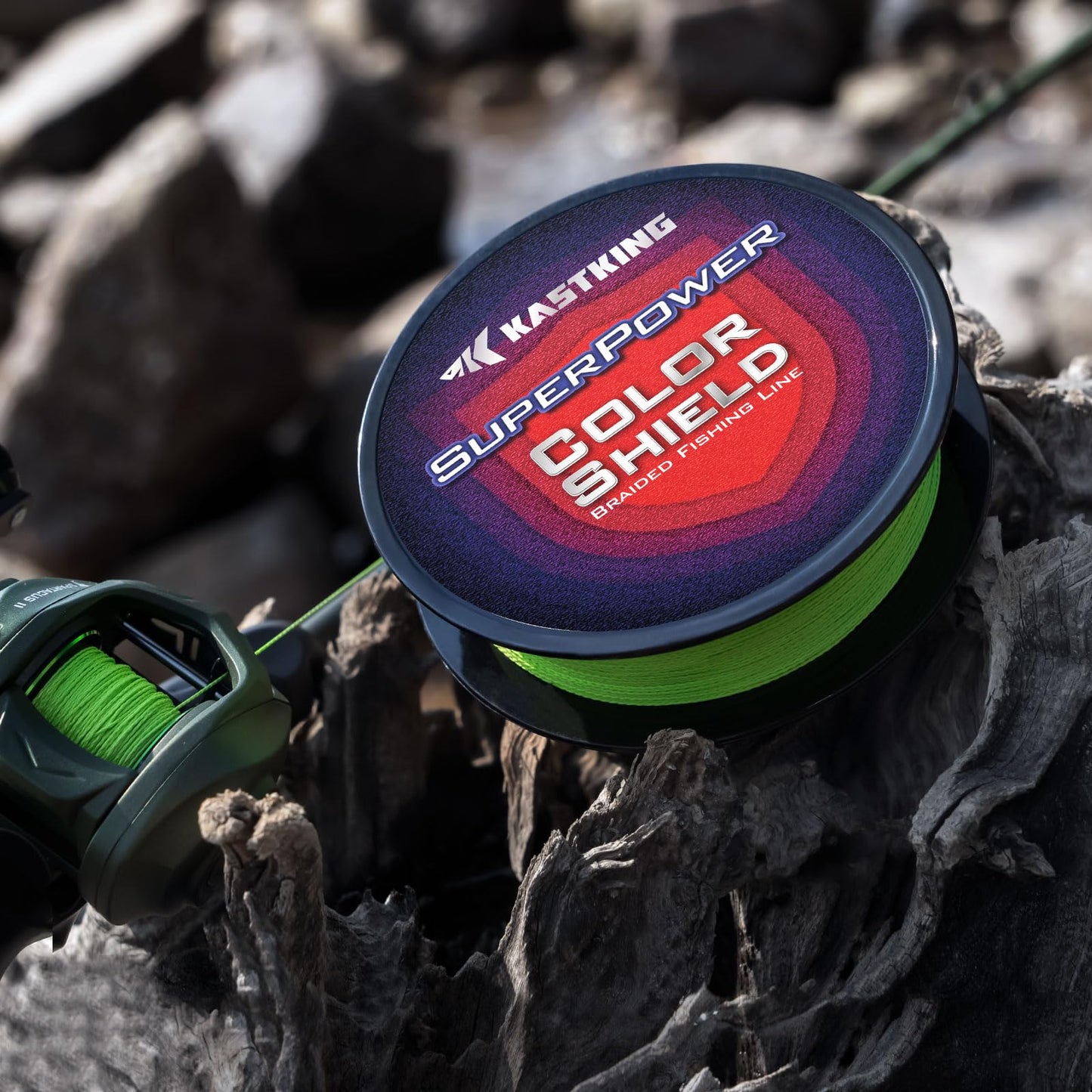 KastKing Superpower ColorShield Braided Fishing Line, Neon Green, 20LB, 300Yards, X4