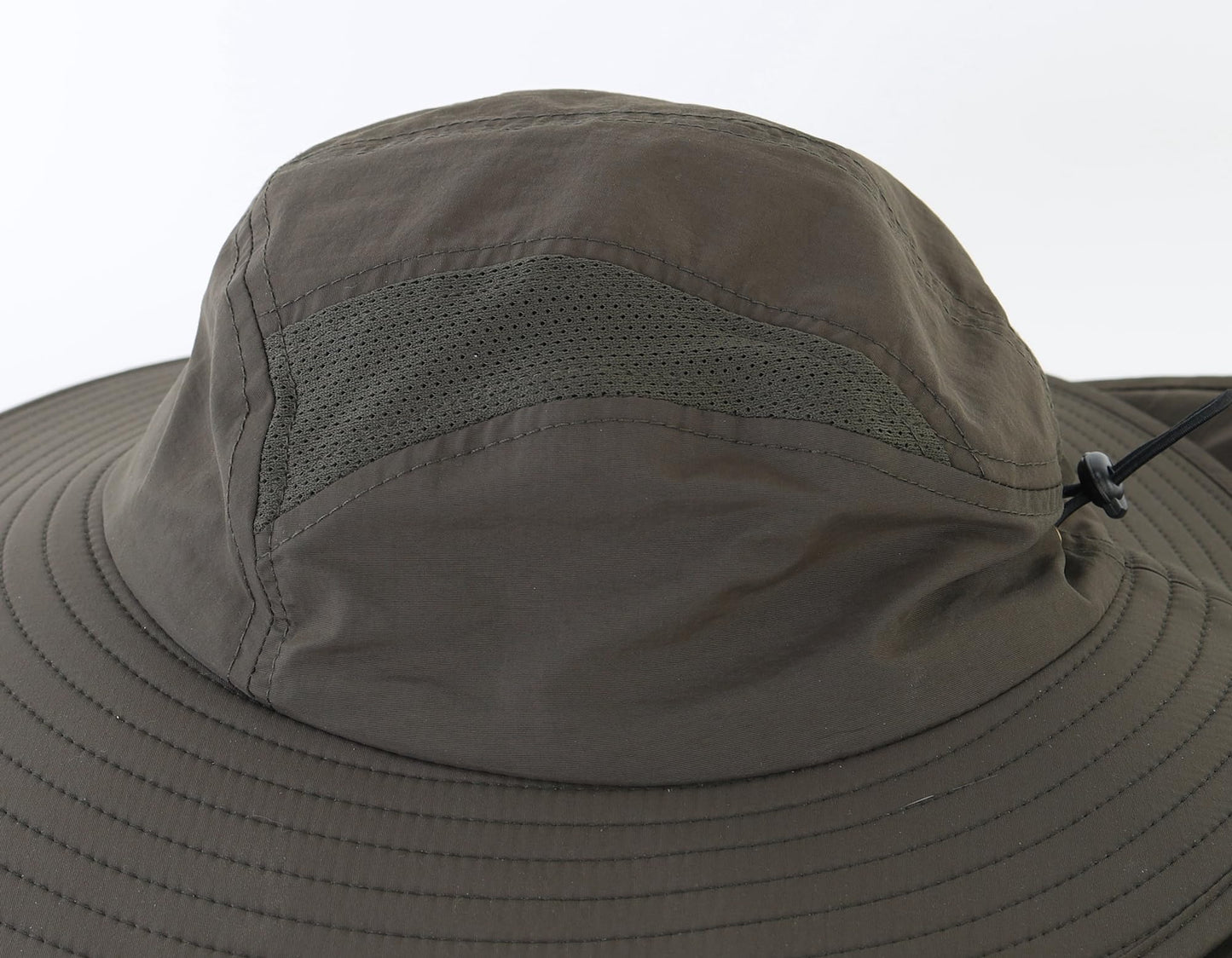 Home Prefer Mens UPF 50+ Sun Protection Cap Wide Brim Fishing Hat with Neck Flap (Army Green)