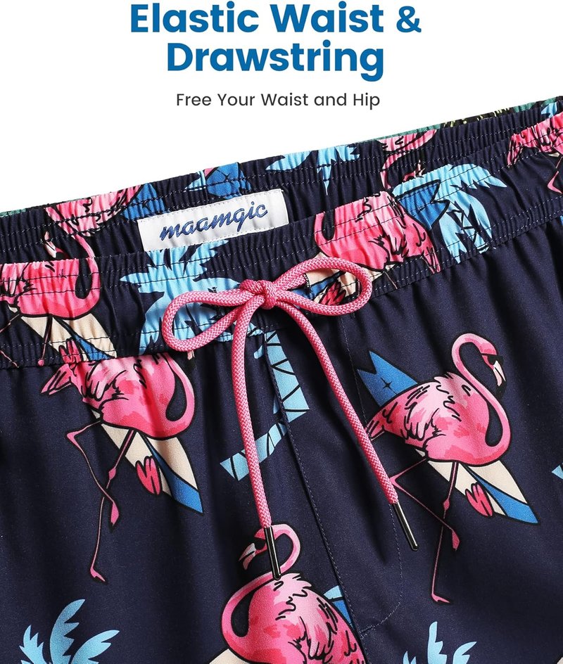 Men's Swim Trunks with Compression Liner - Quick Dry Bathing Suit with Zipper Pockets | 5 Inch, No-Chafing Design