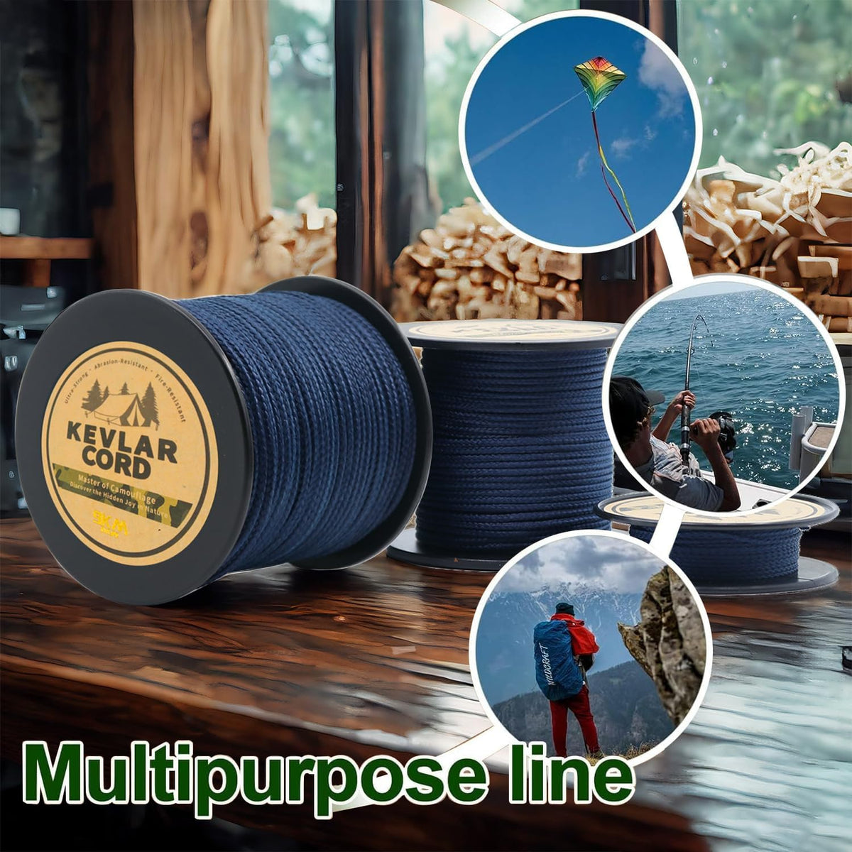 9KM DWLIFE Kevlar Cord, High-Strength Lightweight Abrasion-Resistant Line
