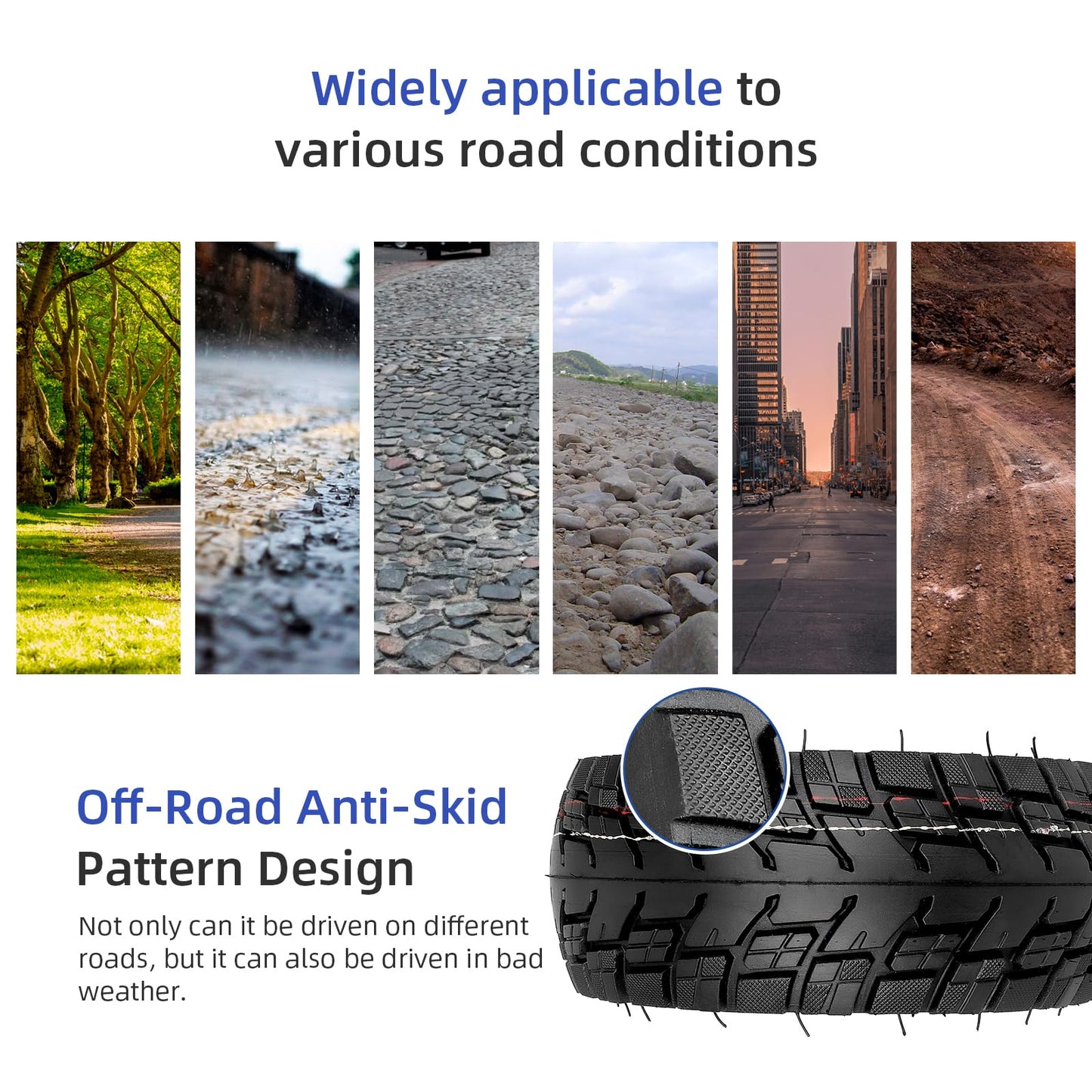 ulip 8x3.00-5 Tire with Inner Tube 8 Inch Tubeless Tire for Kaabo Mantis 8 Electric Scooter Accessories Rear Front Tire (2 tires and 2 inner tubes)
