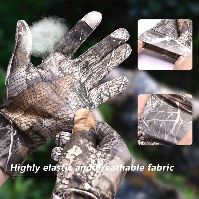 EAmber Camouflage Hunting Gloves Camo Touch Screen Gloves Pro Anti-Slip Lightweight Archery Accessories Hunting Outdoors