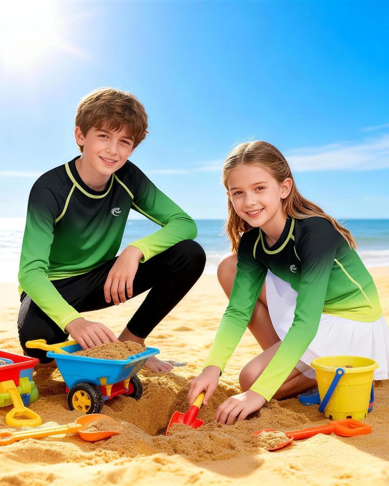 Boys UPF 50+ Swim Shirt - Long Sleeve UV Sun Protection Rash Guard | Youth SPF Water Shirt for Beach & Surf