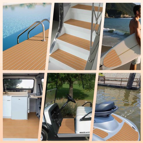Hjdeck Boat Flooring EVA Foam Self-Adhesive Boat Decking Foam Sheet 94.5"x35.4" Foam Boat Flooring Marine Flooring for Boat Yacht Motorboat Kayak RV Swimming Pool Cooler Tops Golf Cart