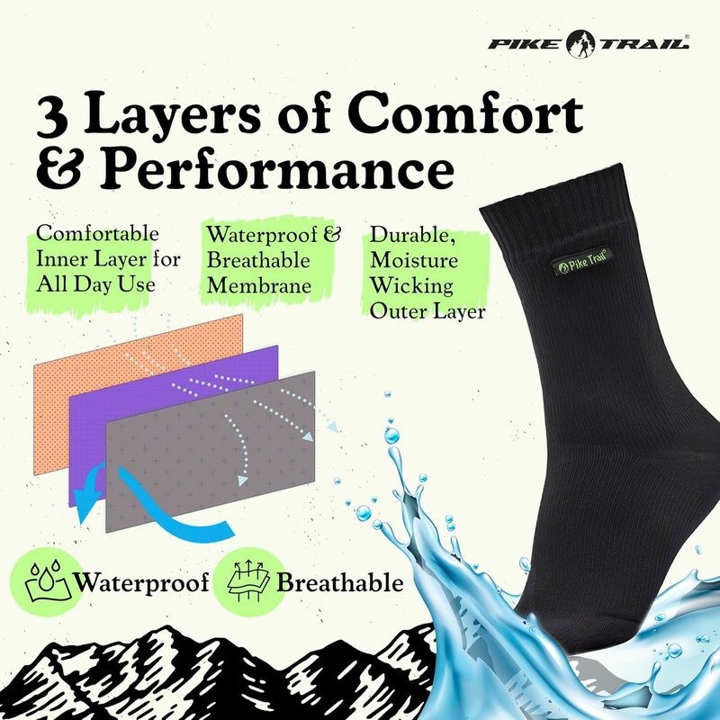 Breathable Waterproof Hiking Socks - Perfect for Trekking, Wading & Fishing | Outdoor Essentials