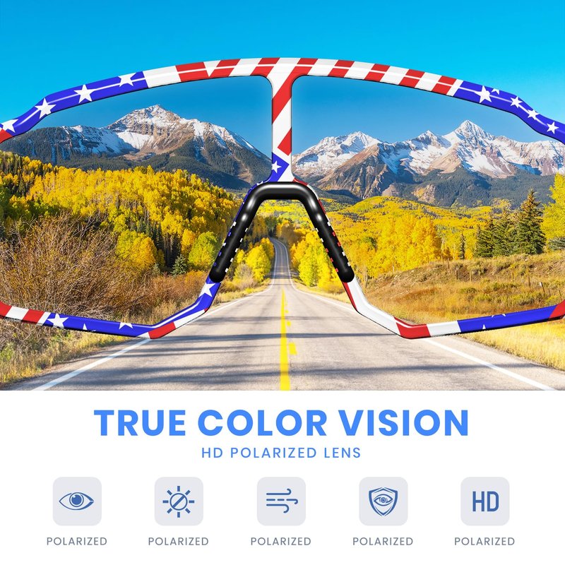 SPOSUNE UV400 Polarized Softball Sunglasses, TR90 Sports Glasses for Running, Cycling, Baseball & Bike (Unisex)