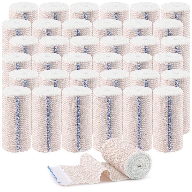 36Pcs 4 Inch Elastic Bandage Wrap with Self Closure on Both Ends, Athletic Stretchable Bandage Wrap, Compression Wrap Bandage for Legs, Knees, Ankles, Wrists, Elbows, Shoulders