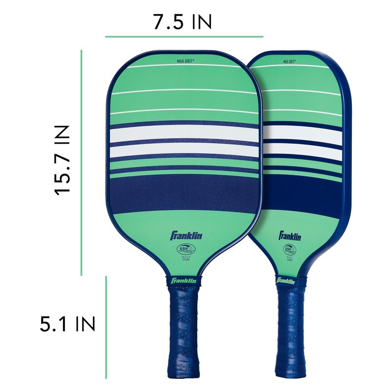 Franklin Sports Pickleball Paddle - Max Grit Fiberglass Surface - Polypropylene Core Pickleball Paddle - USA Pickleball (USAP) Approved - Navy/Mint