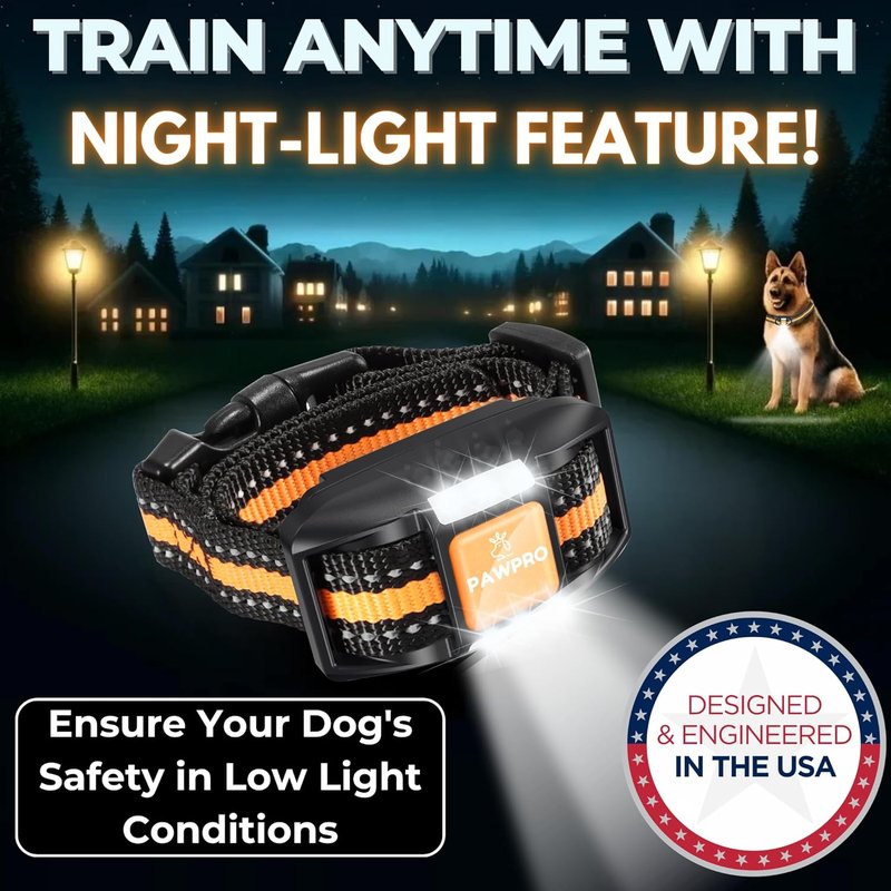 Dog Shock Collar - 4-Mile Remote Range, Waterproof & Rechargeable | 124 Training Levels, Night-Light Mode