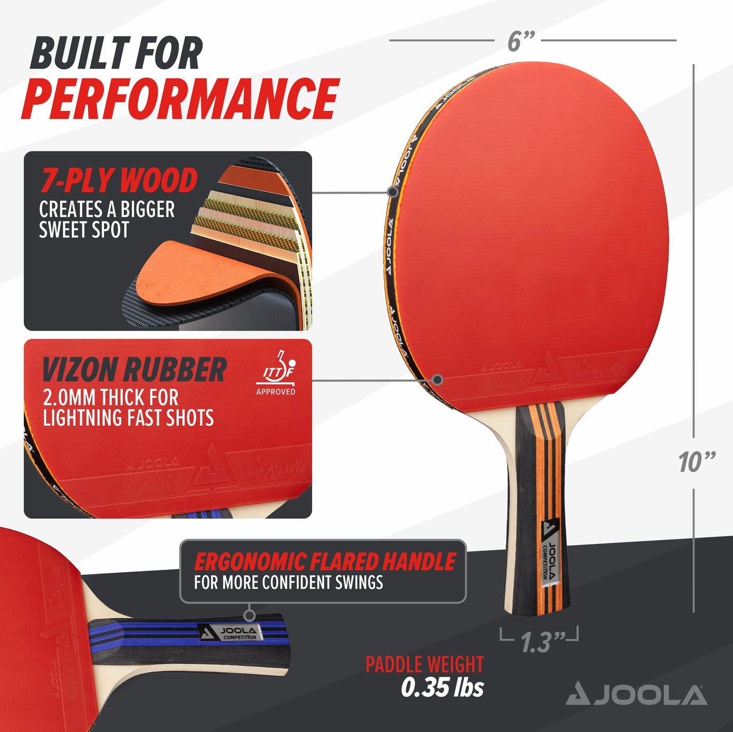 JOOLA Advanced Premium Ping Pong Paddles Set of 4 - Professional Table Tennis Paddles, 6 Advanced Training 3 Star Ping Pong Balls, and Carrying Case - Tournament Level - Indoor and Outdoor Compatible